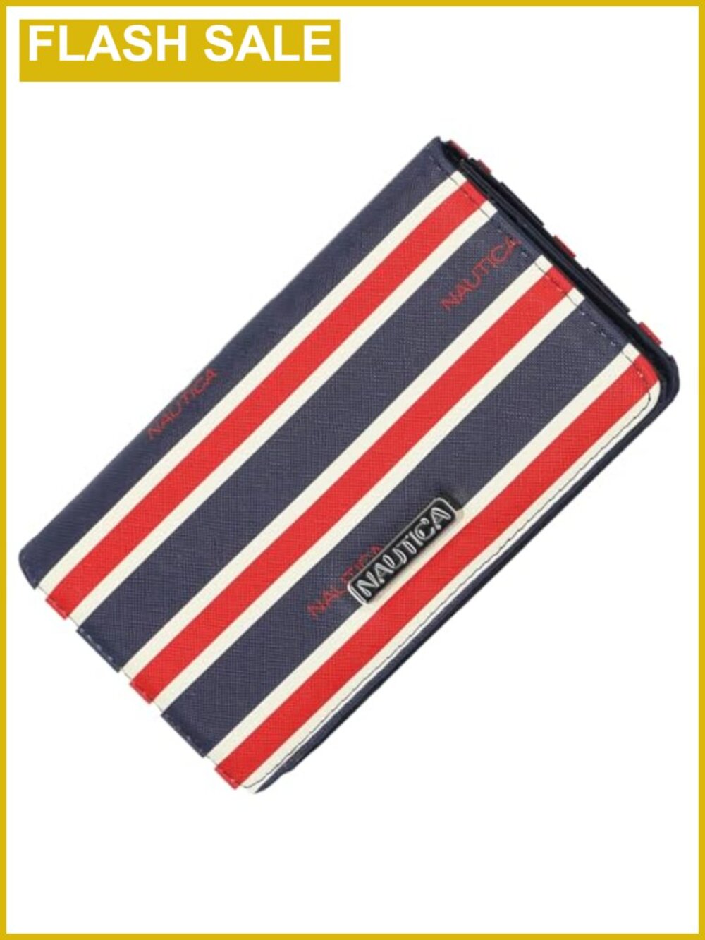 Nautica Seaside Slim RFID Blocking Vegan Leather Wallet with Coin Purse &